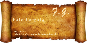Füle Gergely névjegykártya