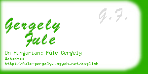 gergely fule business card